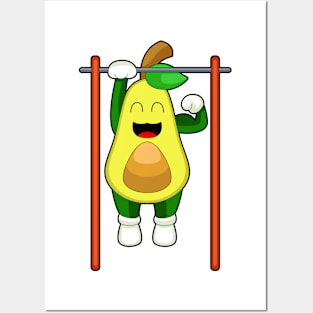 Avocado Bodybuilder Pull ups Fitness Posters and Art